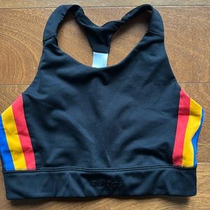 Adidas -Women’s Black with Stripe Climalite Sports Bra